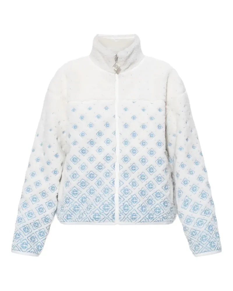 Casablanca Paris Fleecejacke mit Monogramm - Weiß Weiß