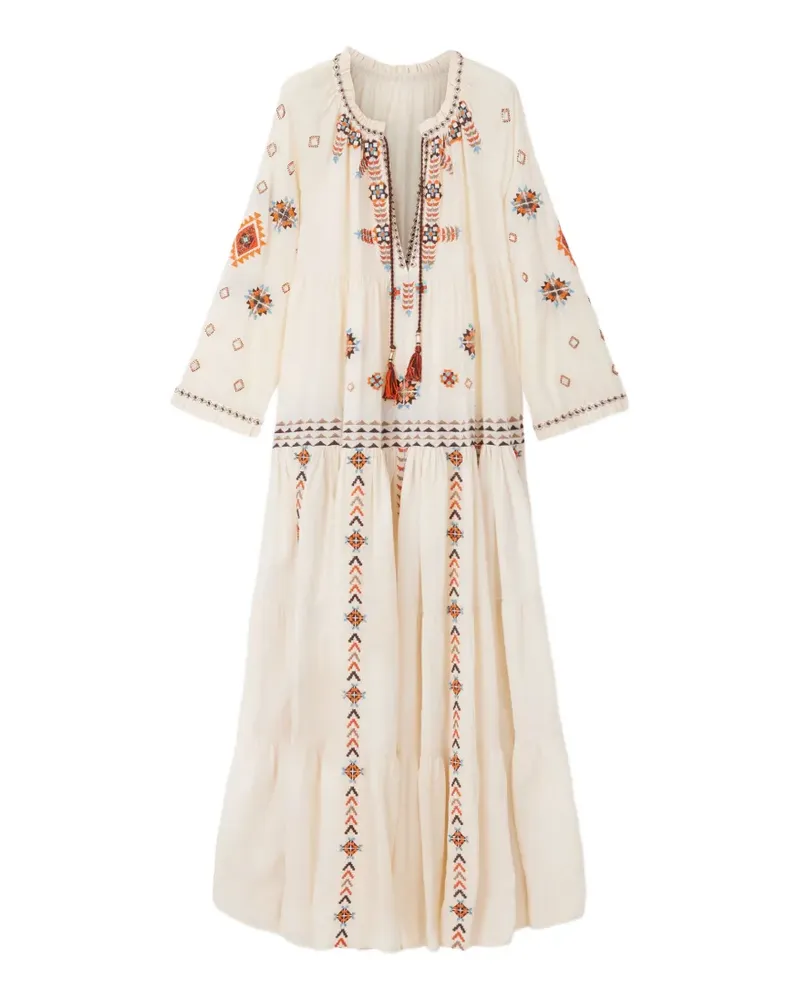 Fortela Arsia crochet-embroidered maxi dress - Nude Nude