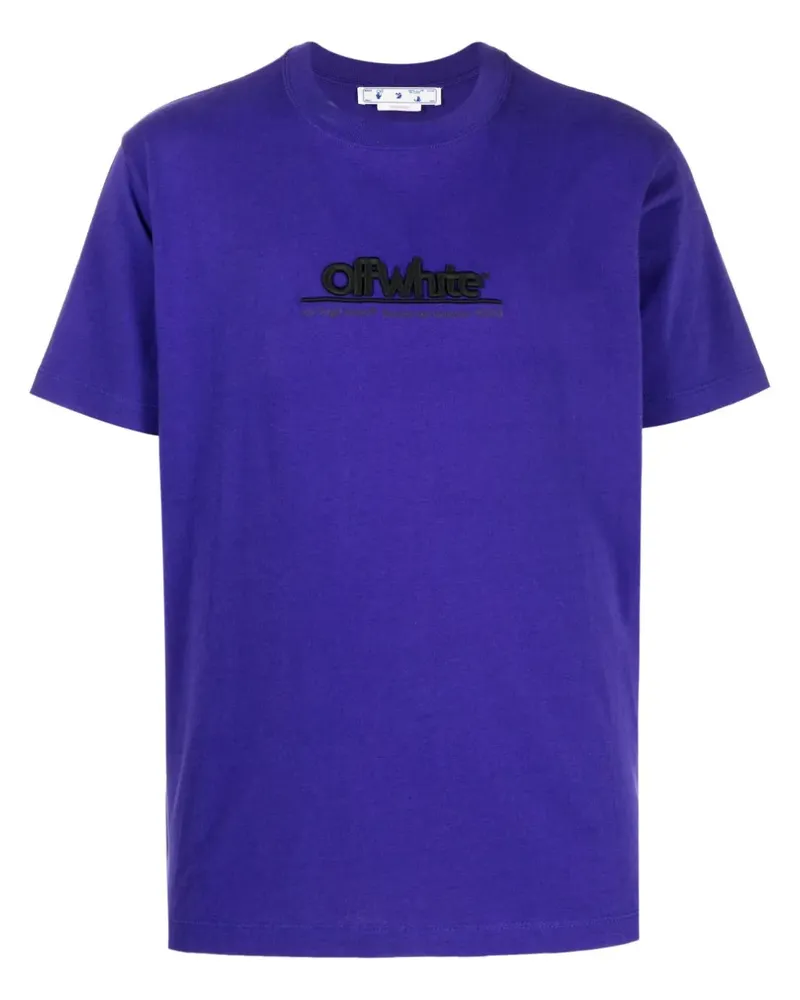 OFF-WHITE T-Shirt mit Logo-Stickerei - PURPLE BLACK Purple
