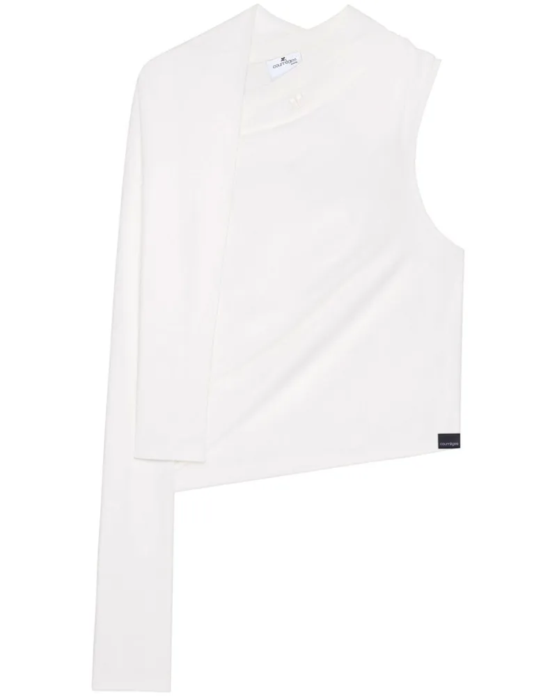 Courrèges Asymmetrisches T-Shirt - Weiß Weiß