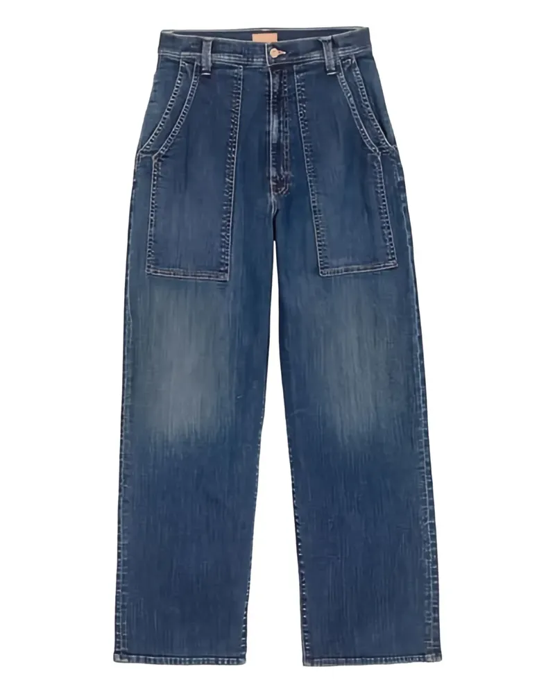 Mother Jeans im Utility-Look - Blau Blau