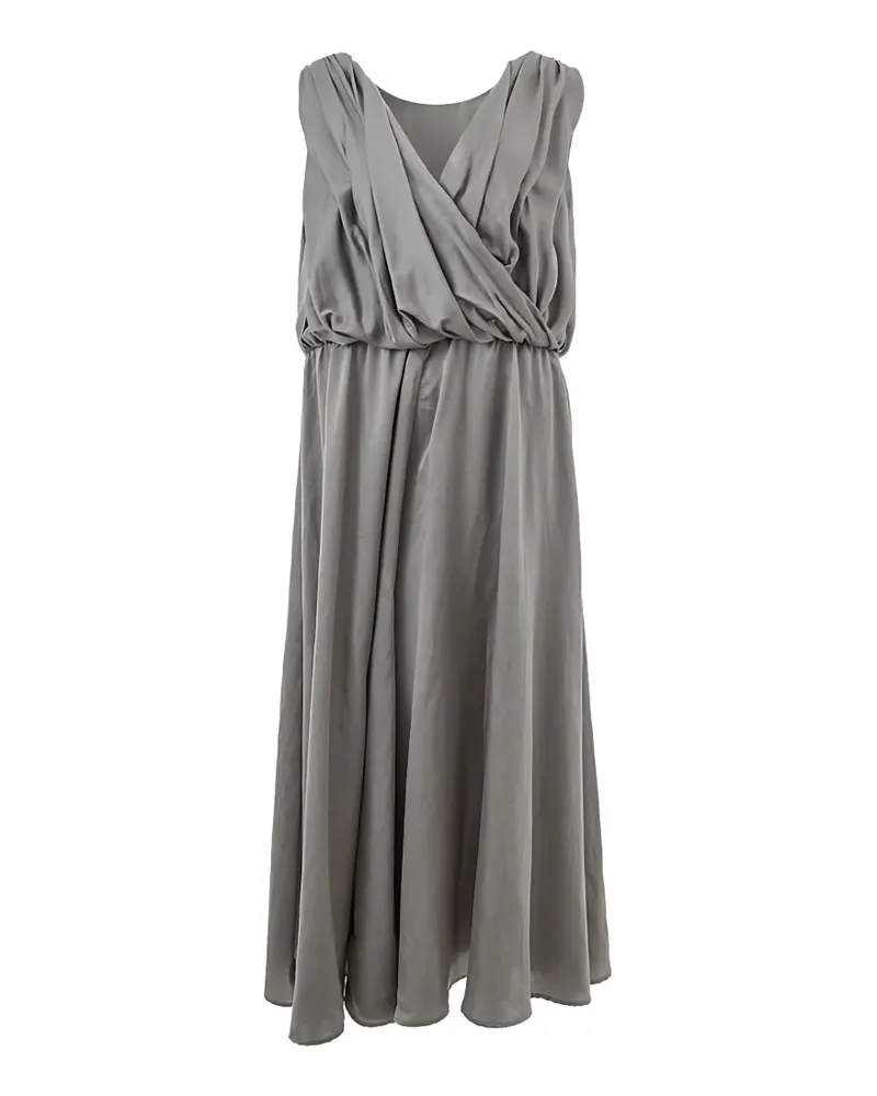 LARDINI Drapiertes Midikleid mit V-Ausschnitt - Grau Grau