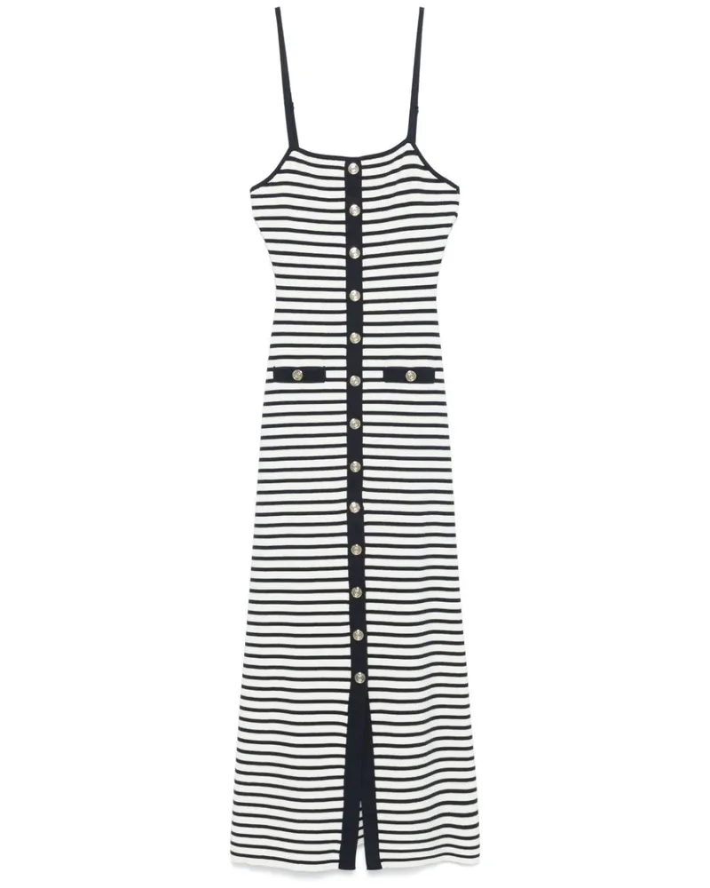 Maje Gestreiftes Midikleid - Weiß Weiß