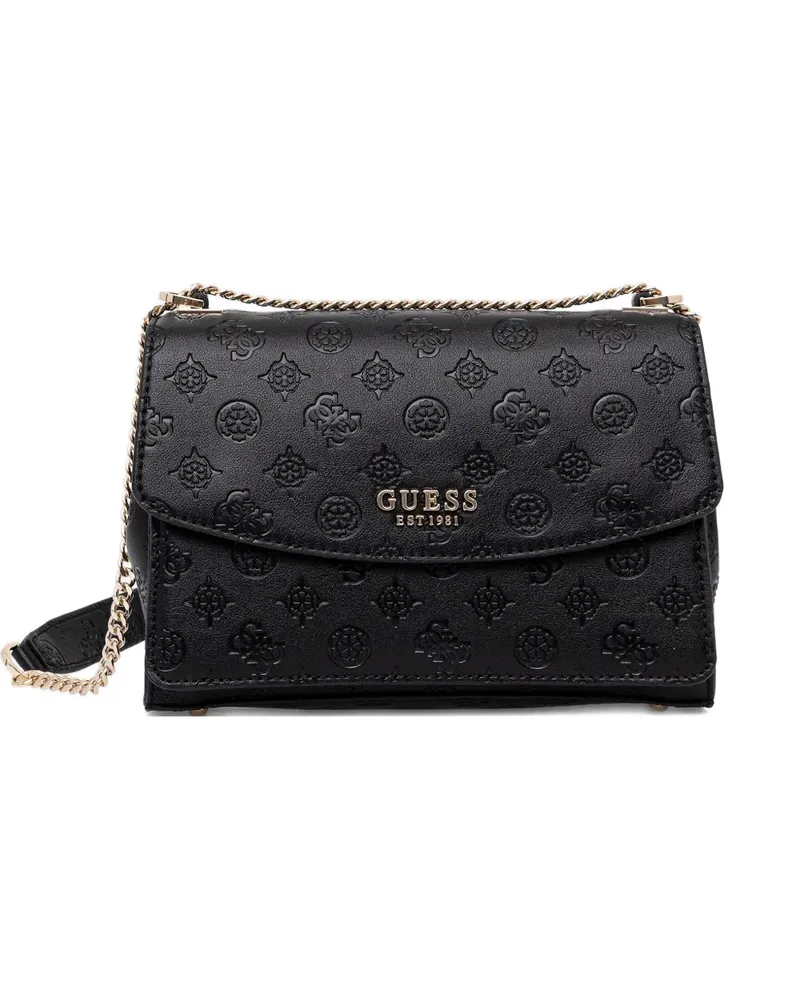 Guess Mini Phoebe 4G Umhängetasche mit Kettenriemen - Schwarz Schwarz