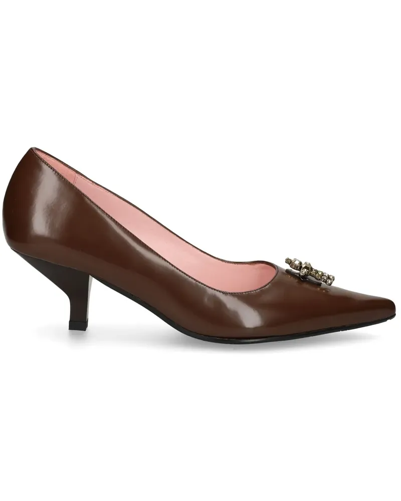 RAS Spitze Pumps mit Verzierung 50mm - Braun Braun