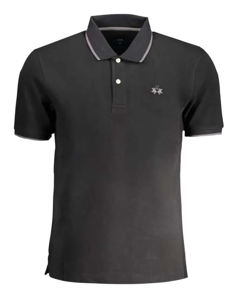 La Martina embroidered-logo polo shirt - Schwarz Schwarz