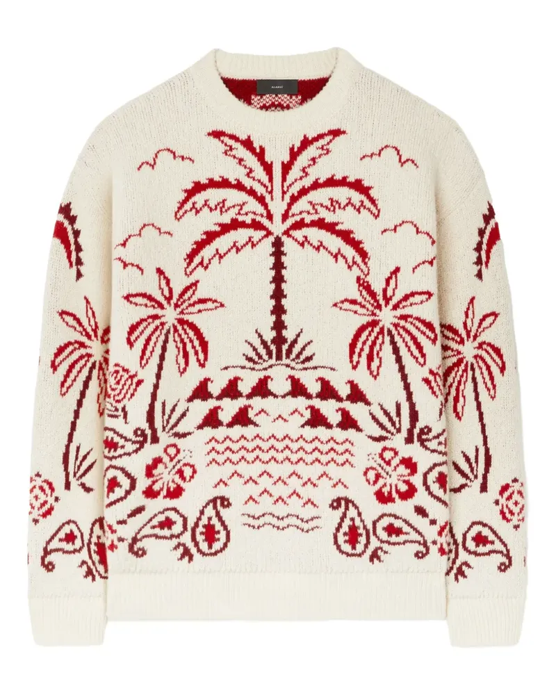 Alanui Glimpse of Eden Pullover mit Paisleymuster - Weiß Weiß