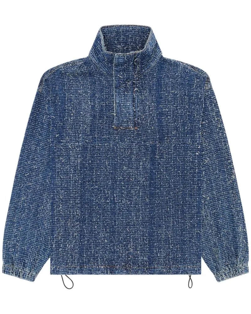 Diesel Bouclé-Jacke aus Denim Blau