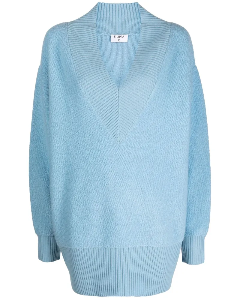 Filippa K Pullover mit Stehkragen Blau