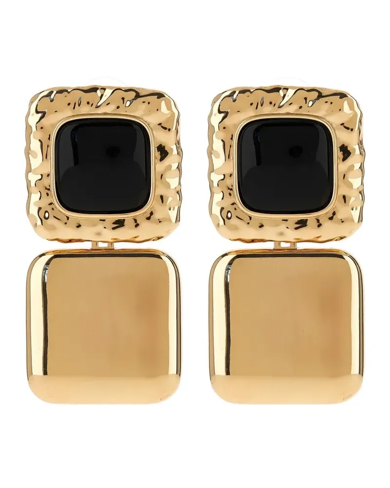 Self-Portrait Eckige Ohrringe mit Struktur - Gold Gold