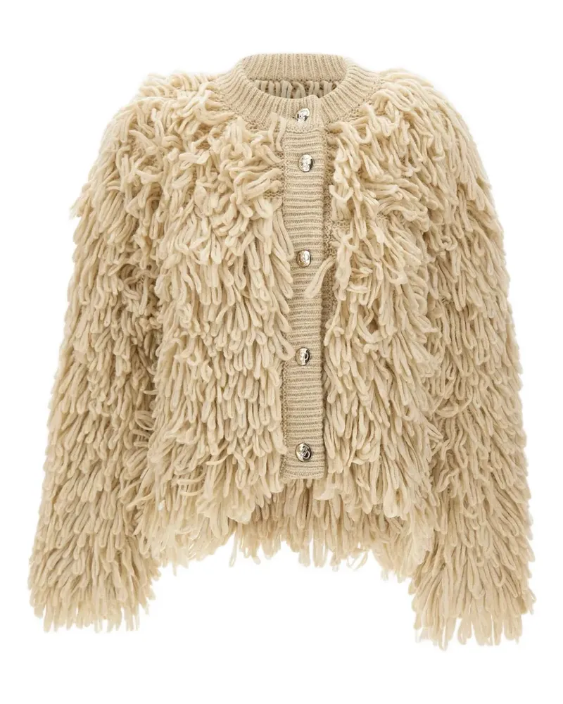 Liu Jo fringed buttoned jacket - Nude Nude