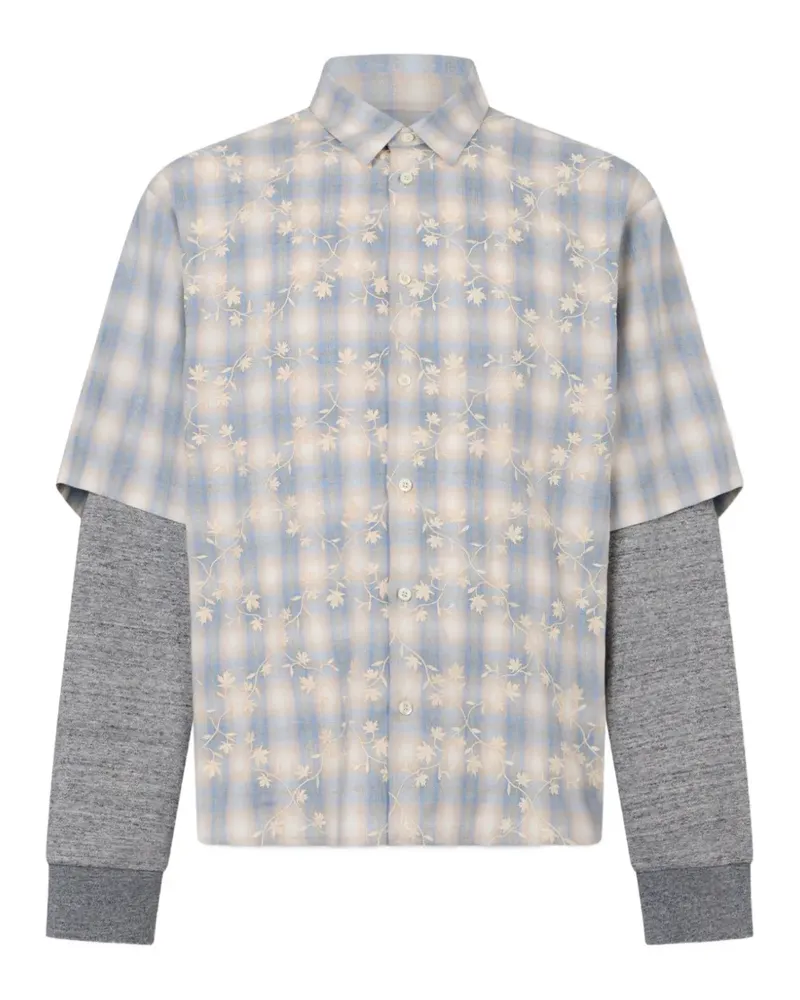Dsquared2 classic check embroidered double-sleeve shirt - Grau Grau