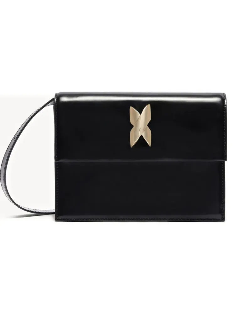 Genny Mittelgroße Clutch mit Klappe - Schwarz Schwarz
