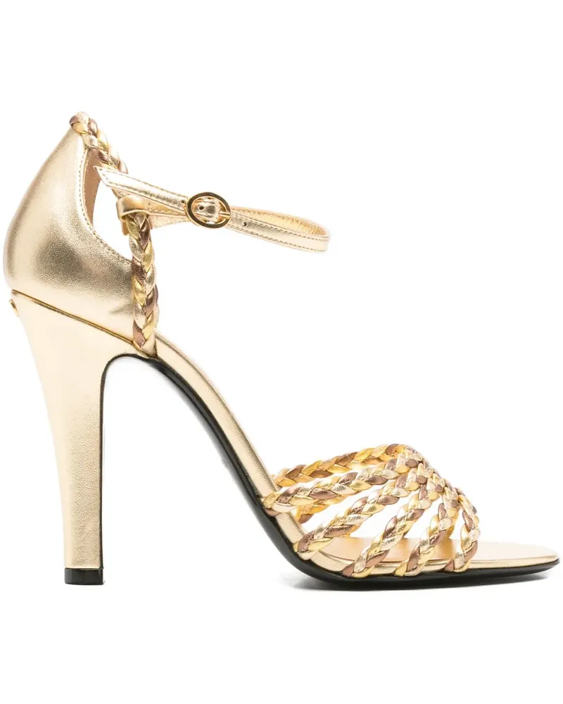 Valentino Garavani Geflochtene Hi Dolly Sandalen 100mm - Gold Gold