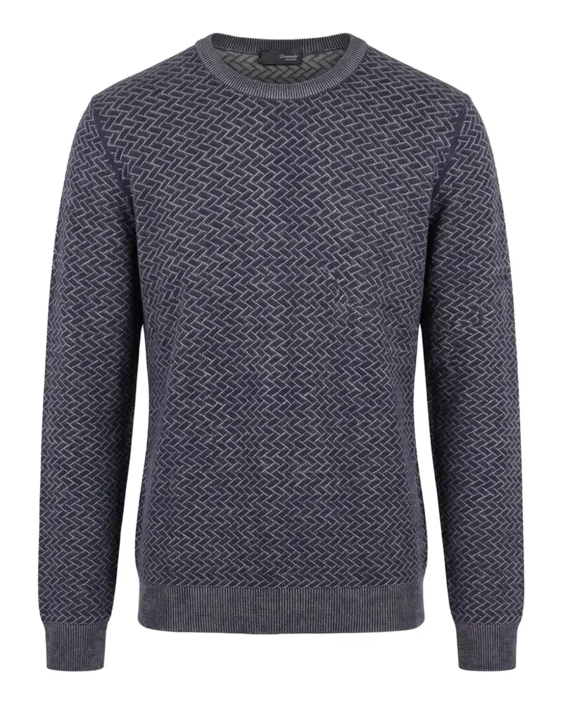 Drumohr  herringbone-knit merino sweater - Blau Blau