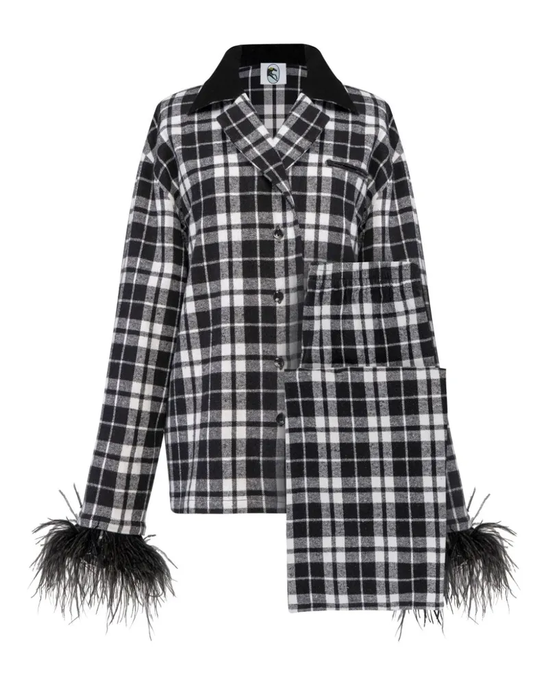 SLEEPER Karierter Pyjama aus Flanell - Schwarz Schwarz