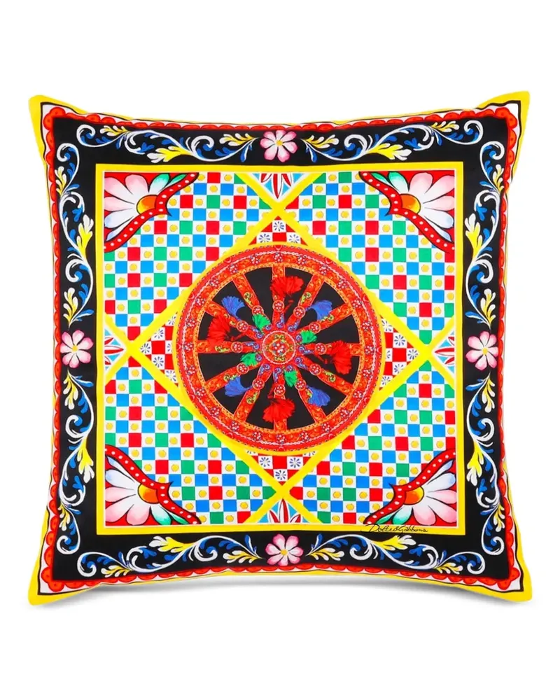 Dolce & Gabbana Casa graphic-print cushion - Gelb Gelb