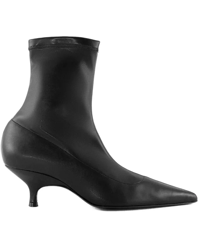 Gia Borghini Spitze Stiefel aus Stretch 50mm - Schwarz Schwarz