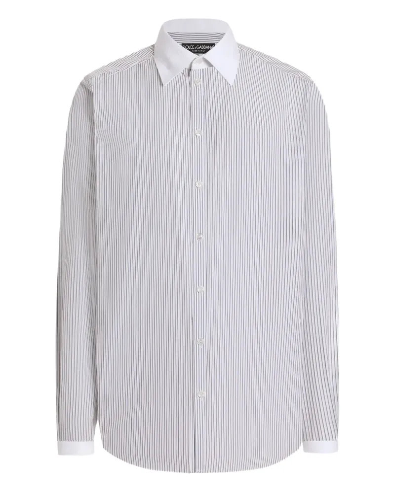 Dolce & Gabbana Gestreiftes Hemd - Weiß Weiß