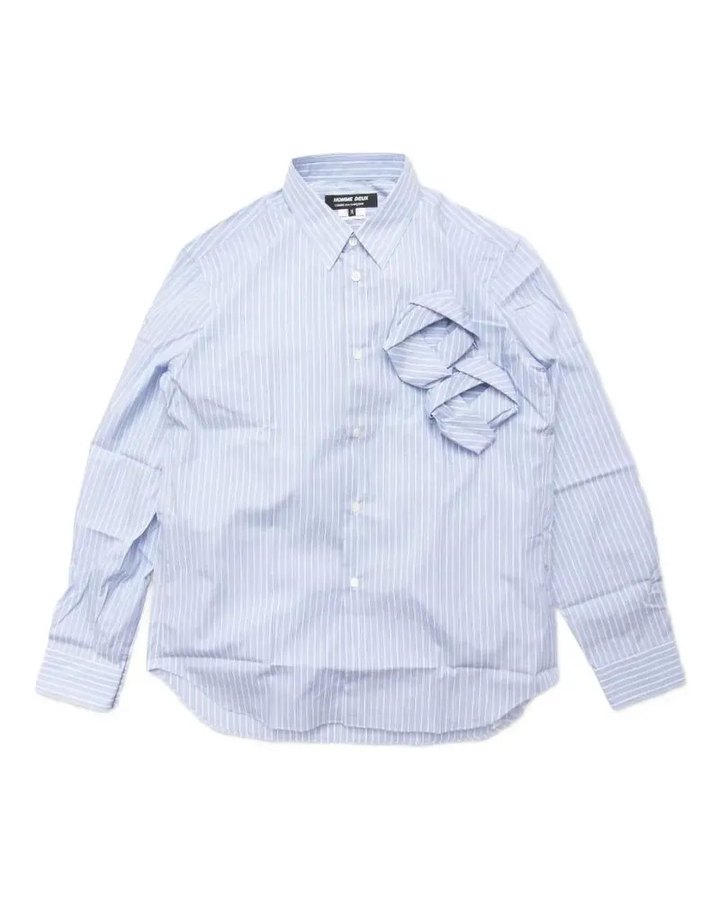 Comme des Garçons Hemd mit gestreifter Tasche - Blau Blau