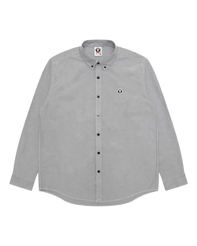 BAPE Hemd mit Moonface-Patch - Grau Grau