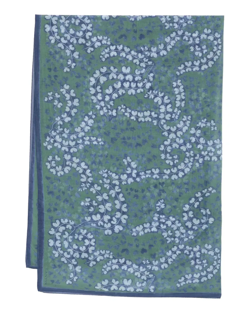Lanvin Schal mit Farn-Print - Grün Grün