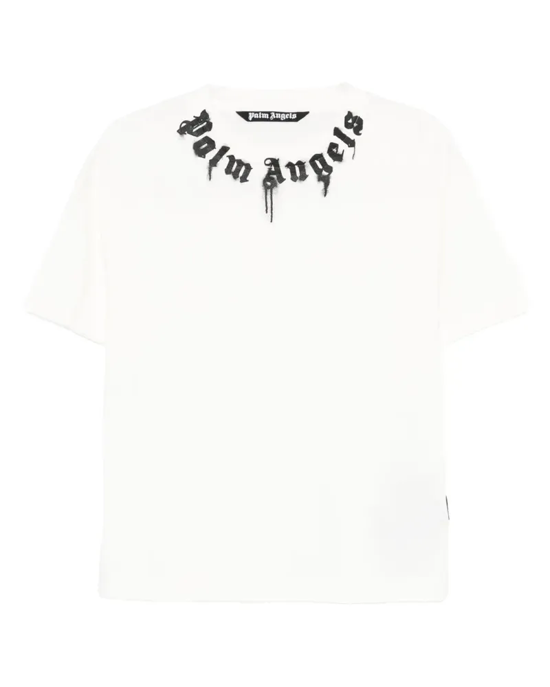 Palm Angels T-Shirt mit Kragen-Logo - Weiß Weiß