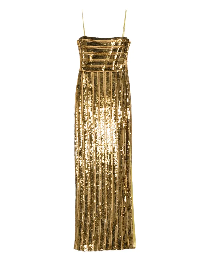 GALVAN sequin bandeau gown maxi dress - Gelb Gelb