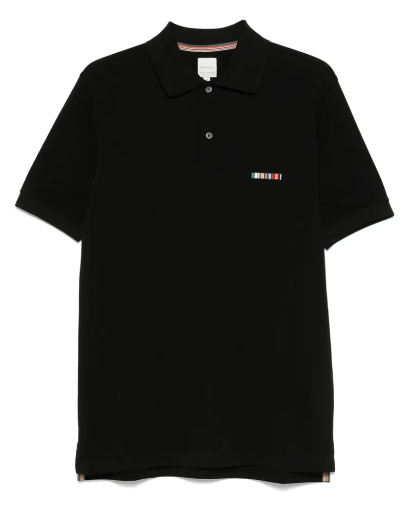 Paul Smith Gestreiftes Poloshirt Schwarz