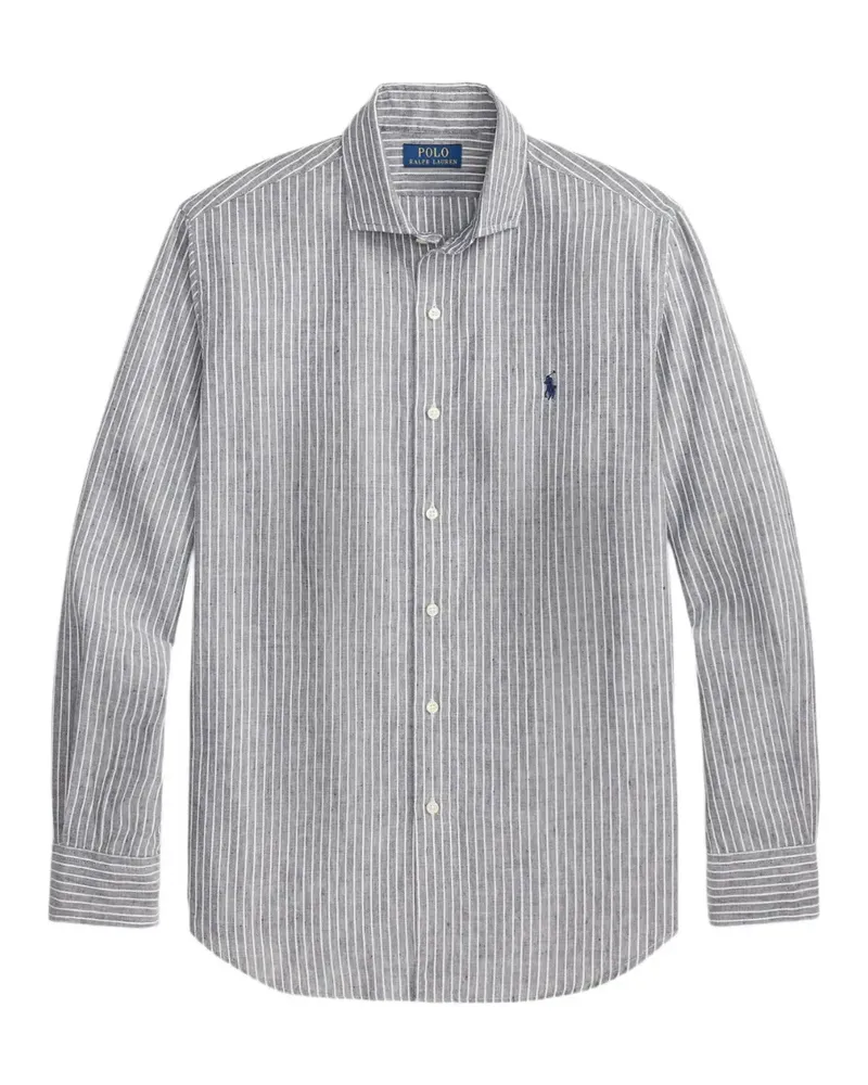 Ralph Lauren Gestreiftes Azzuro Hemd - Grau Grau