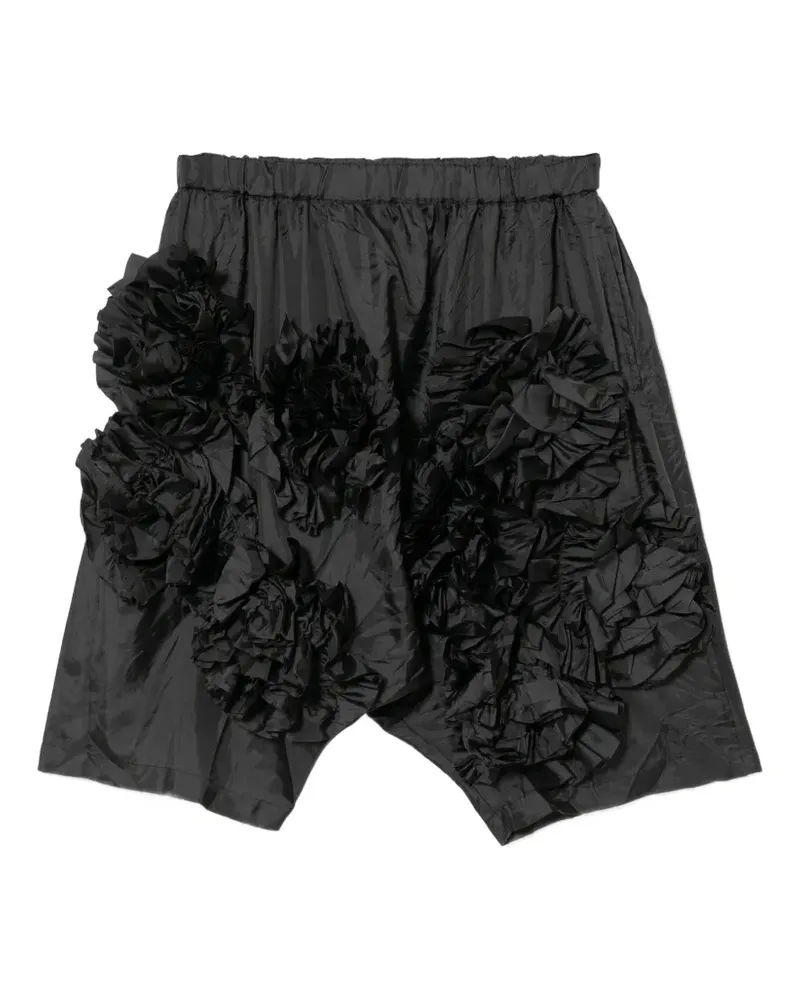 Comme des Garçons Shorts mit Blumendetail - Schwarz Schwarz