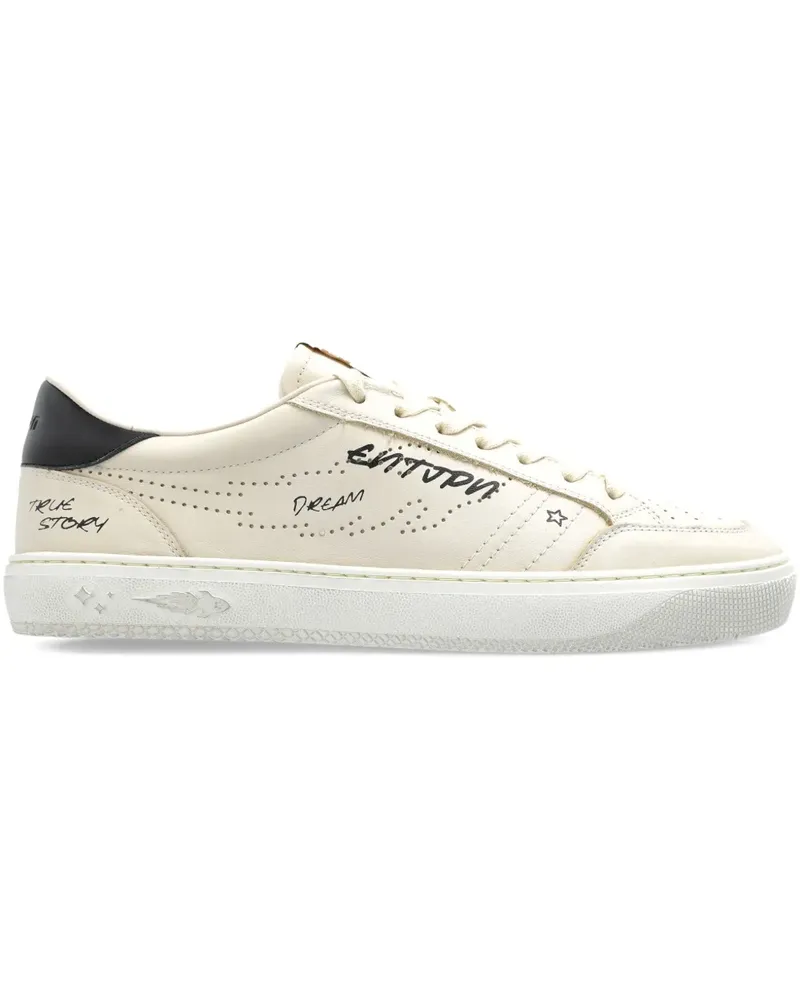 ENTERPRISE JAPAN perforated leather sneakers - Nude Nude