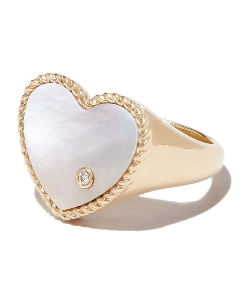 Yvonne Léon 9kt Gelbgoldring mit Perlendetail Gold