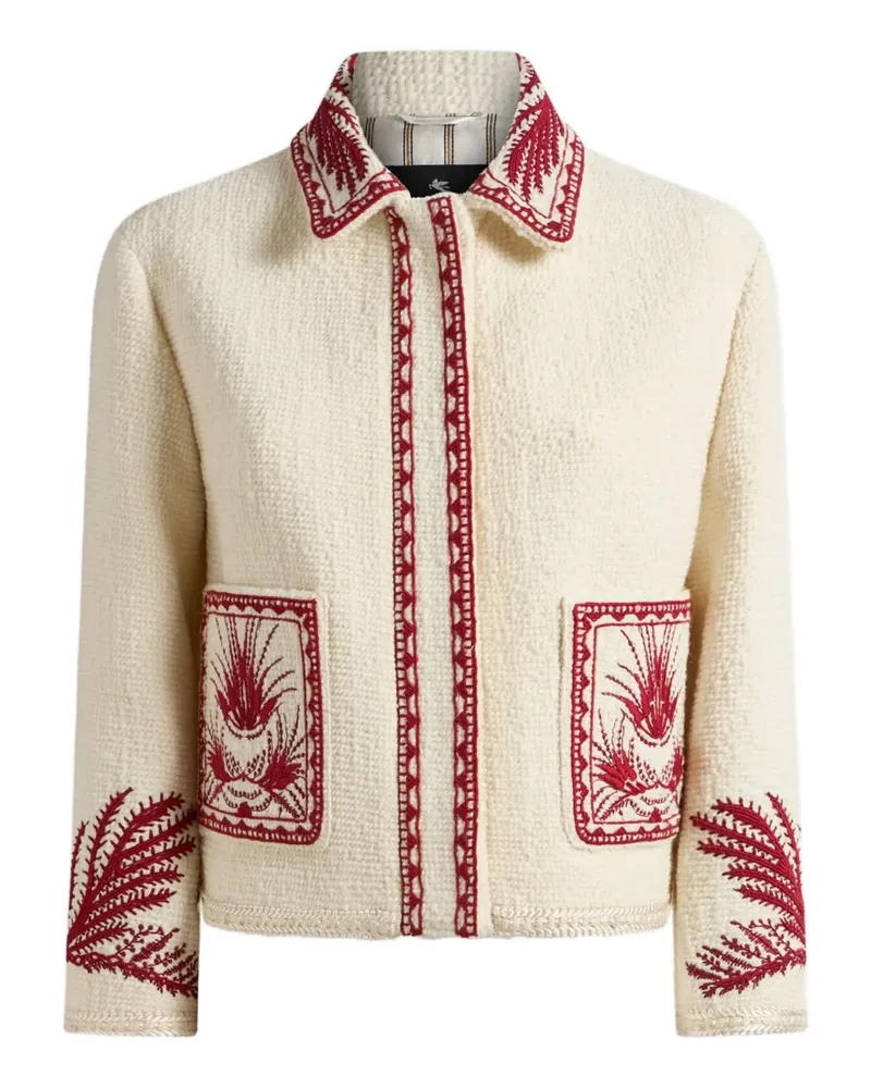 Etro Tweed-Jacke mit Bouclé-Effekt - Weiß Weiß