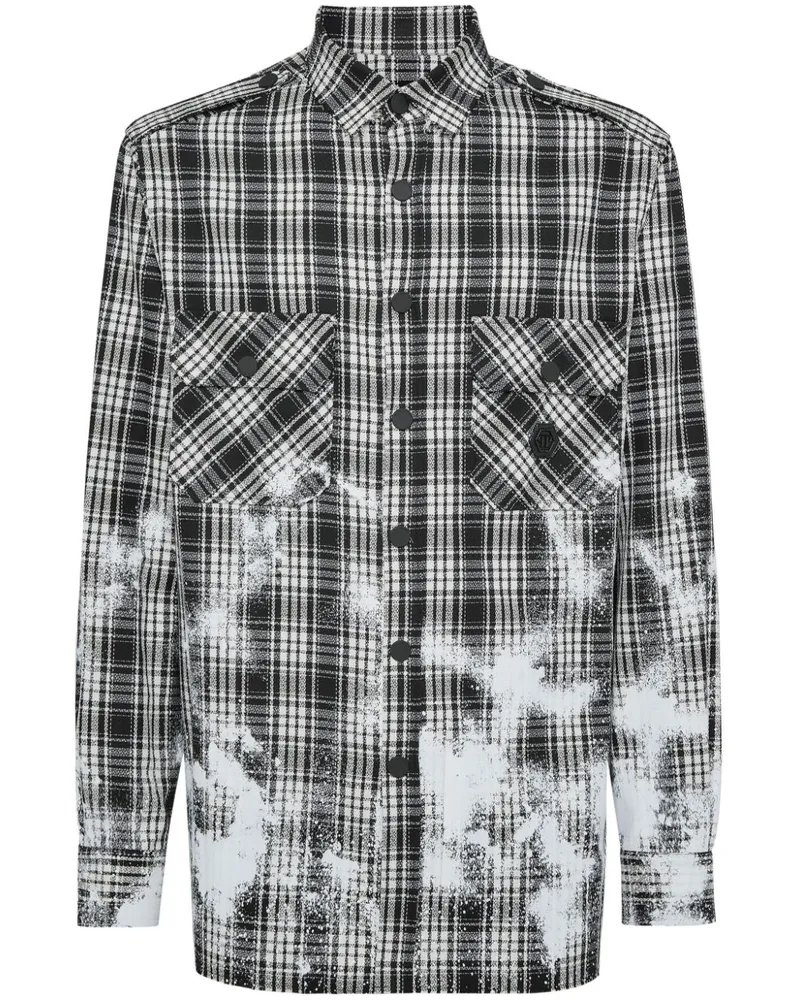 Philipp Plein Kariertes Hemd - Schwarz Schwarz