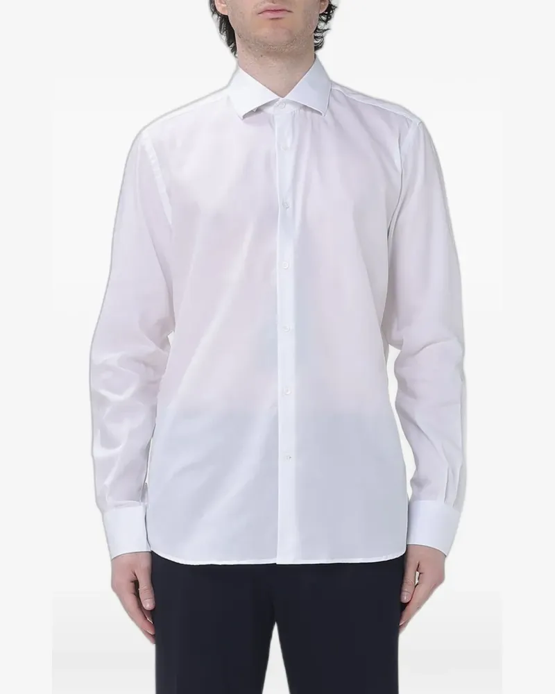 Brooksfield long-sleeve cotton shirt - Weiß Weiß