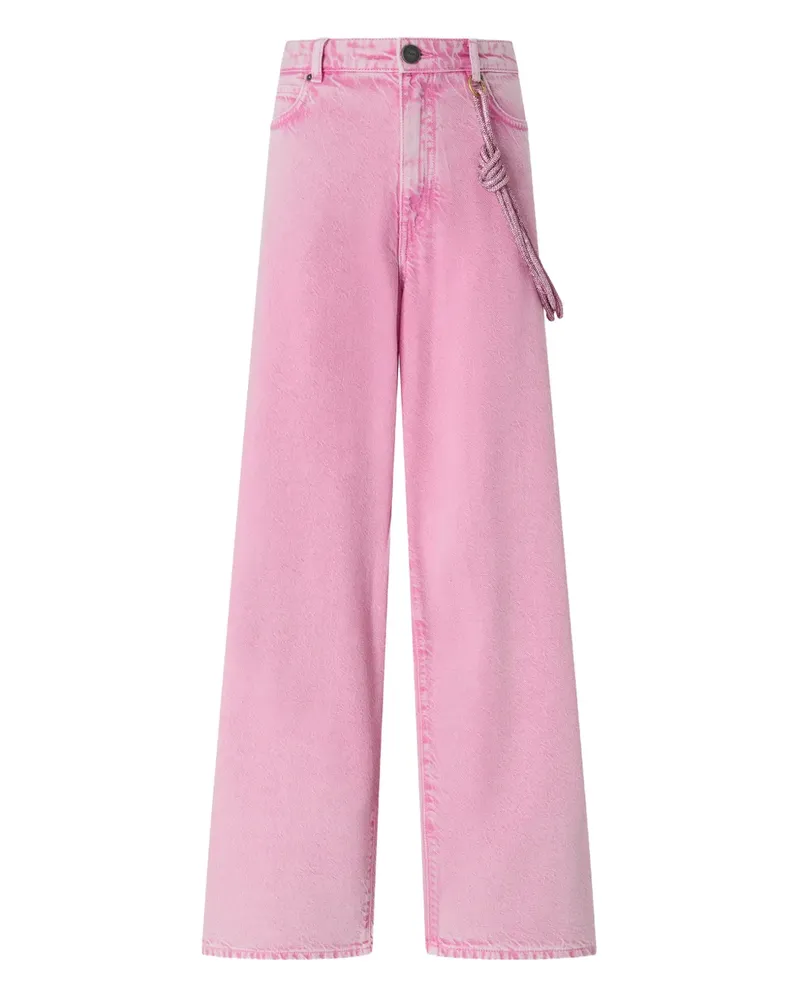 Pinko Wide-Leg-Jeans mit Knoten - Rosa Rosa