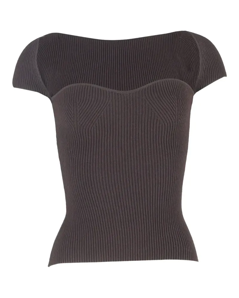 KHAITE the ista ribbed top - Braun Braun