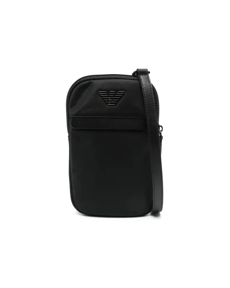 Emporio Armani Handyhülle mit Logo-Schild - Schwarz Schwarz