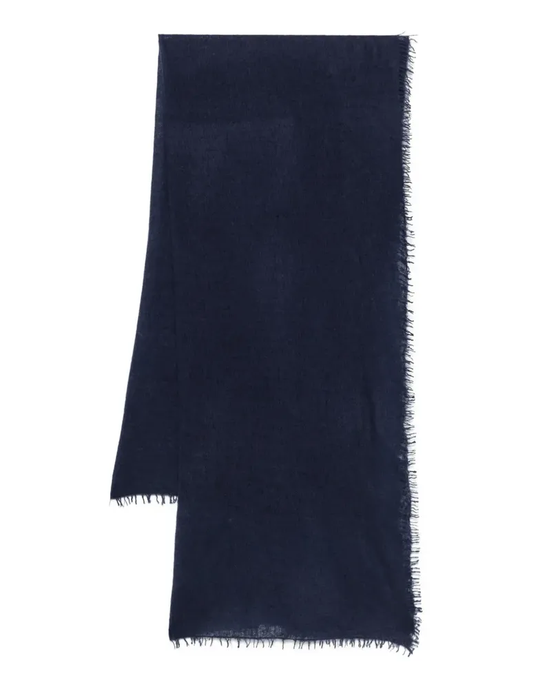 Warm-ME Kaschmirschal mit ausgefransten Kanten - Blau Blau