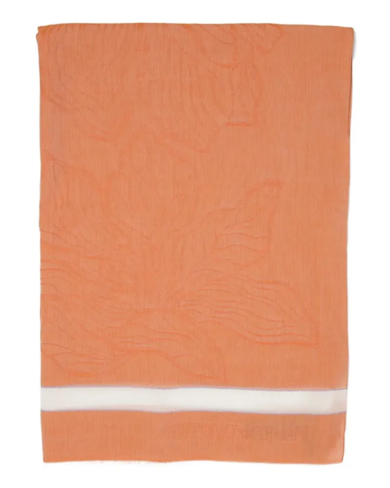 Emporio Armani Schal mit Jacquard-Blumenmuster - Orange Orange