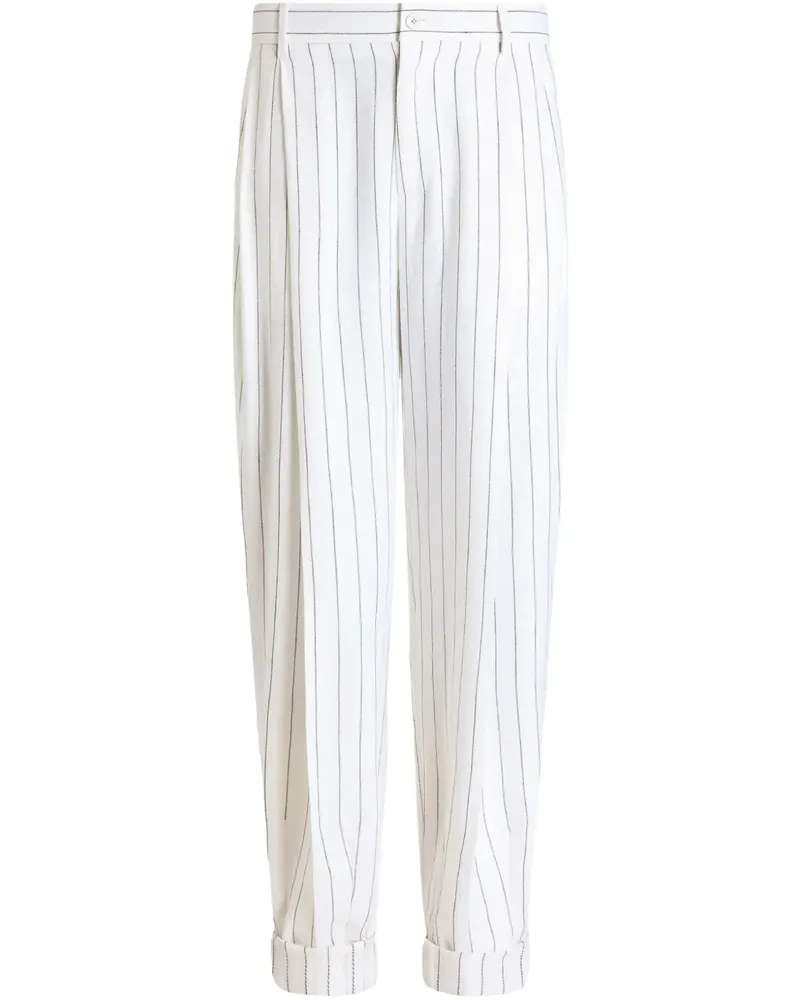 Dolce & Gabbana Gestreifte Hose - Weiß Weiß