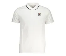 logo-patch tipped polo shirt - Weiß