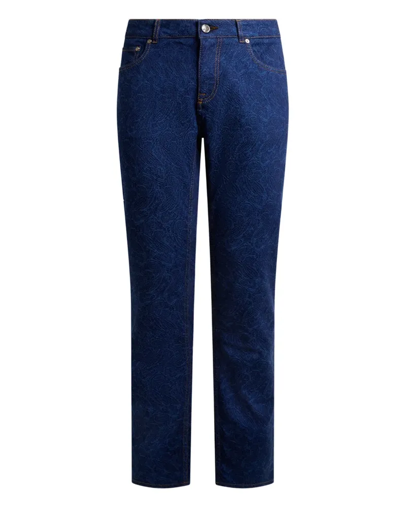 Etro jacquard floral paisley jeans - Blau Blau