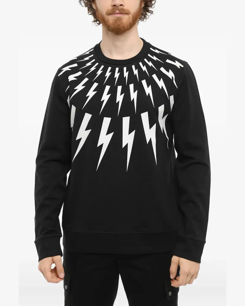 Neil Barrett Fair-Isle Thunderbolt sweatshirt - Schwarz Schwarz