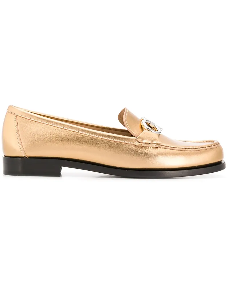 Ferragamo Loafer mit "Gancio"-Detail - Gold Gold