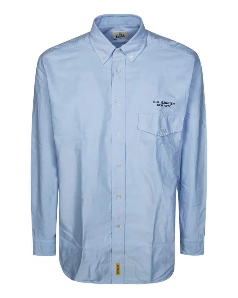 B.D. Baggies logo-embroidered button-down shirt - Blau Blau