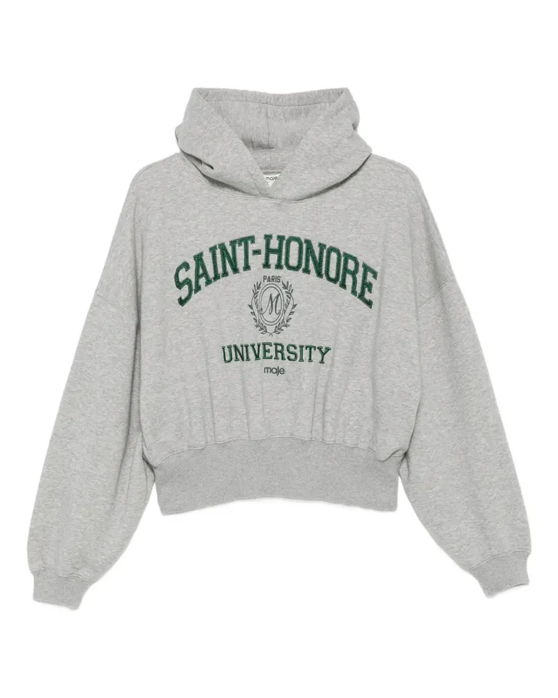 Maje Hoodie mit Logo-Stickerei - Grau Grau