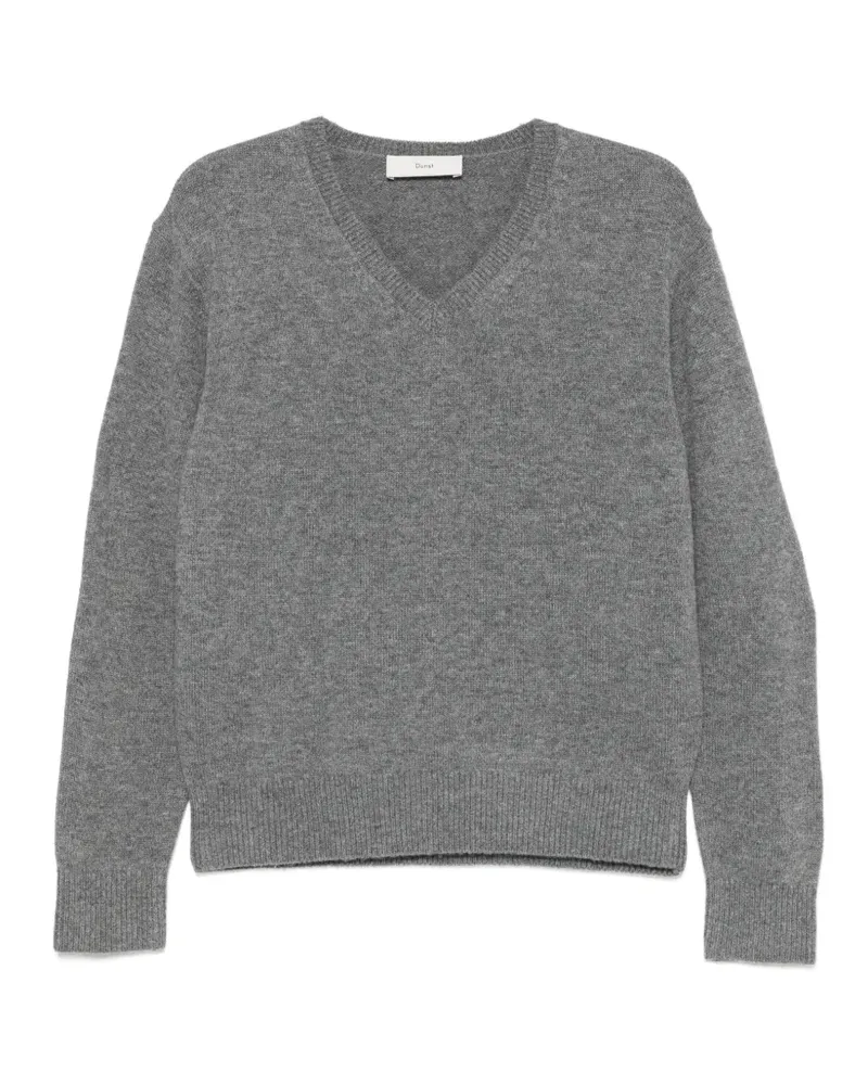 Dunst Strickpullover mit V-Ausschnitt - Grau Grau