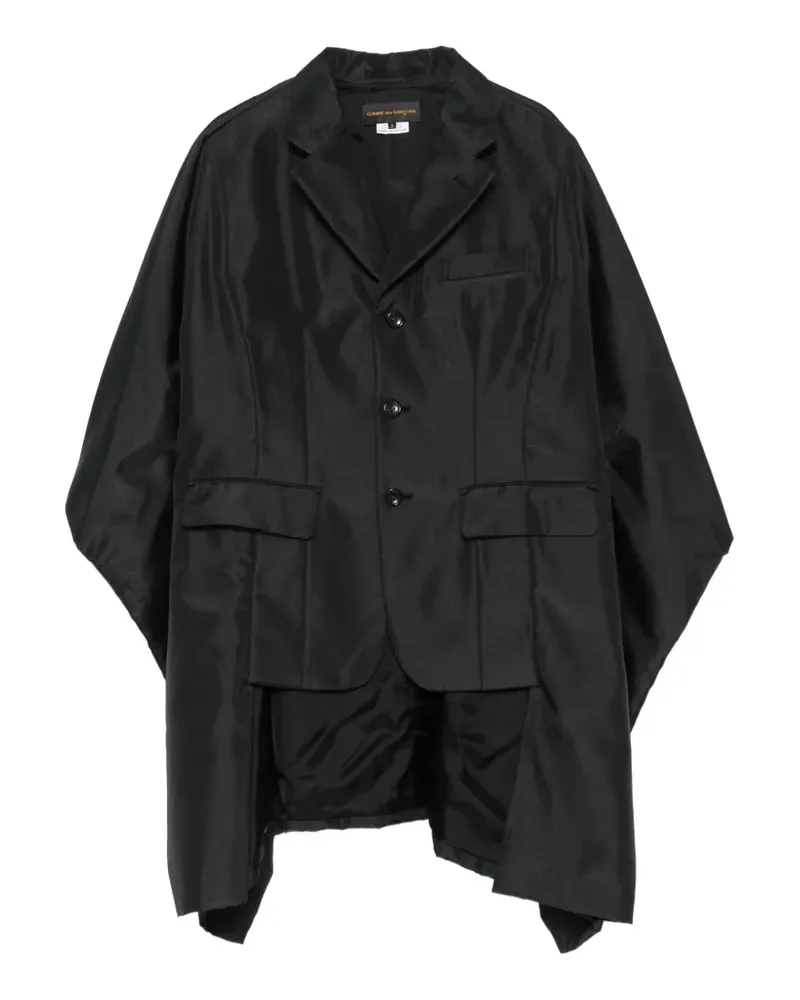 Comme des Garçons Asymmetrisches Cape mit Knöpfen - Schwarz Schwarz